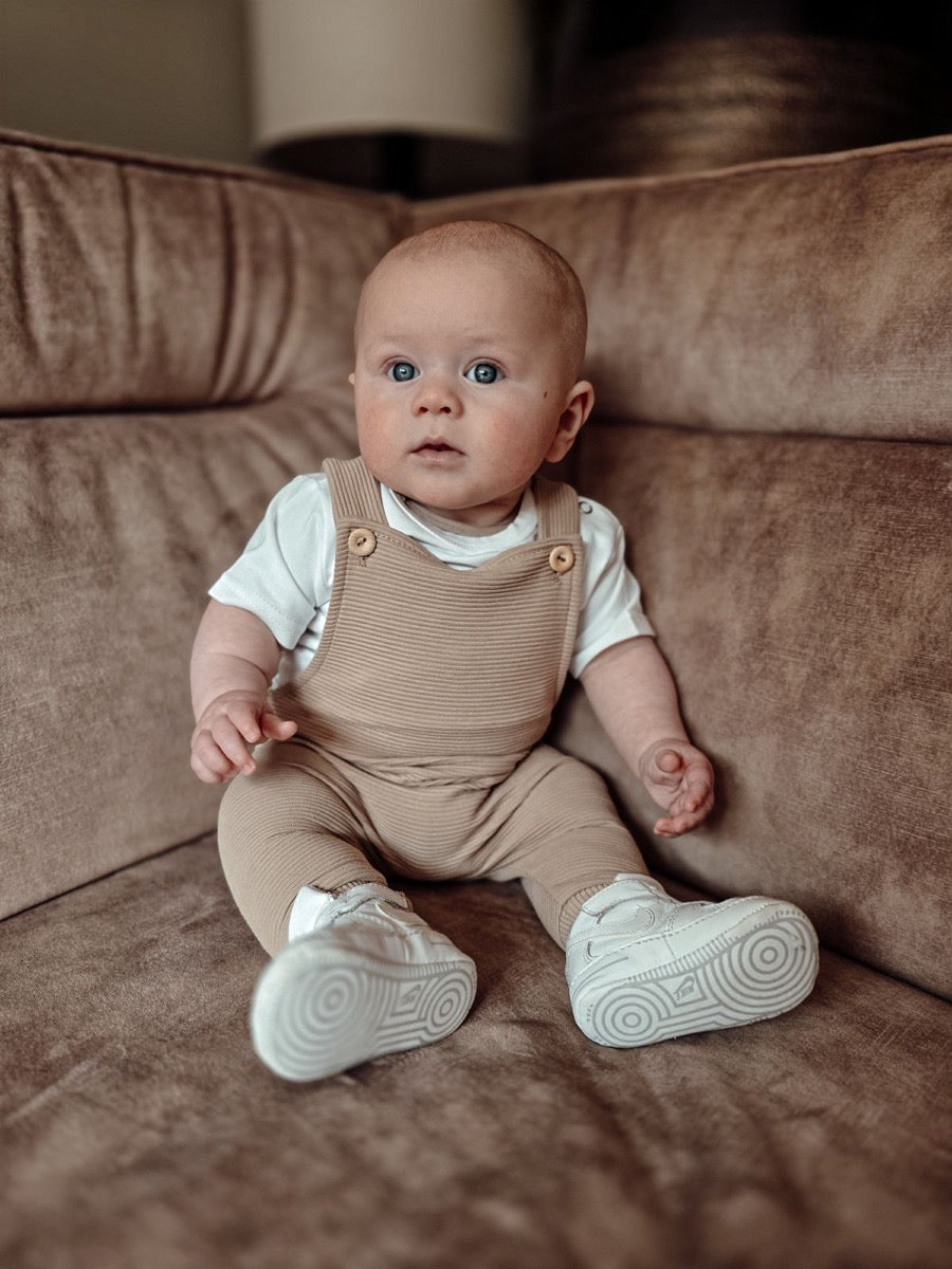 Rib tuinpakje beige