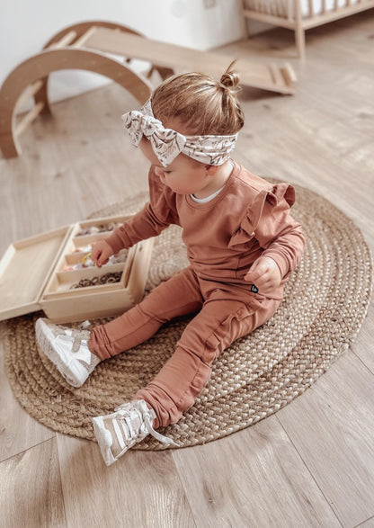 Ruffle jogger (oudroze)