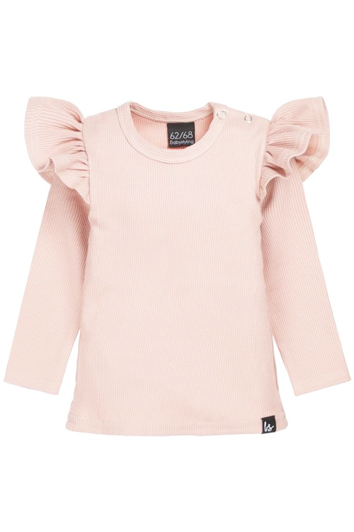 Ruffle longsleeve rib (rose)