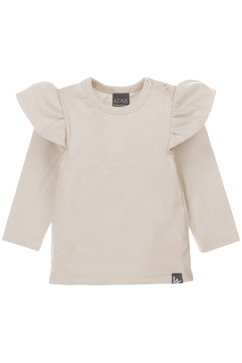 Ruffle longsleeve rib sand