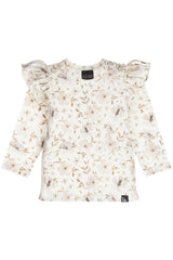 Ruffle longsleeve soft flowers
