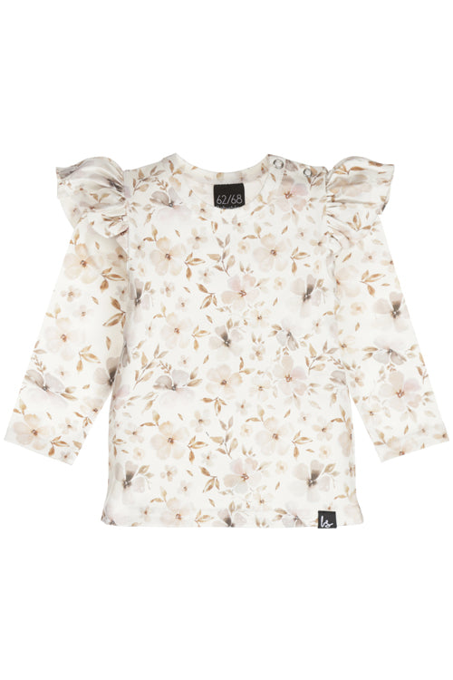 Ruffle longsleeve soft flowers