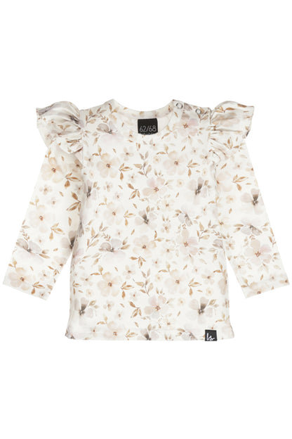 Ruffle longsleeve soft flowers