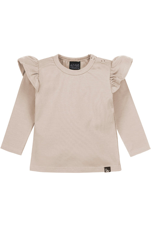 Ruffle longsleeve sand