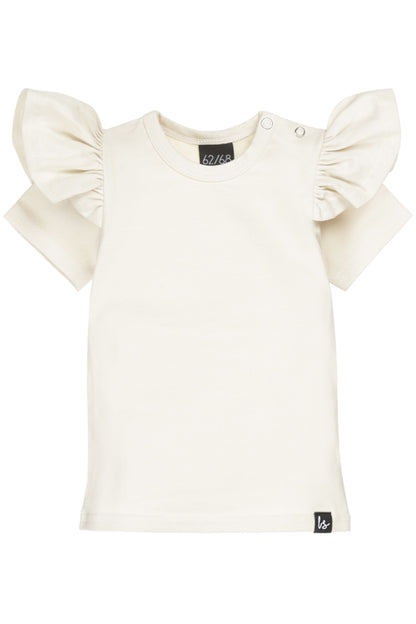 Ruffle t-shirt latte