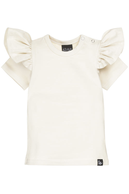 Ruffle t-shirt latte 50/56