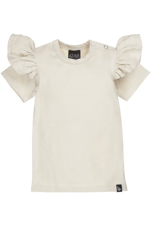Ruffle t-shirt latte 122/128