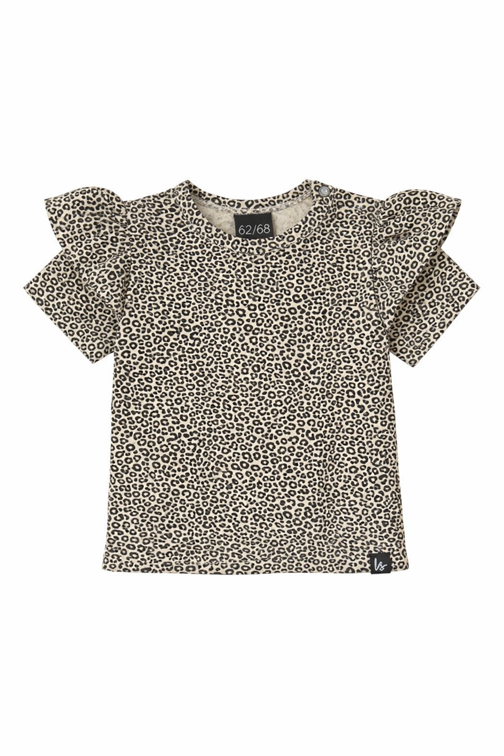 Ruffle t-shirt leopard (sand)