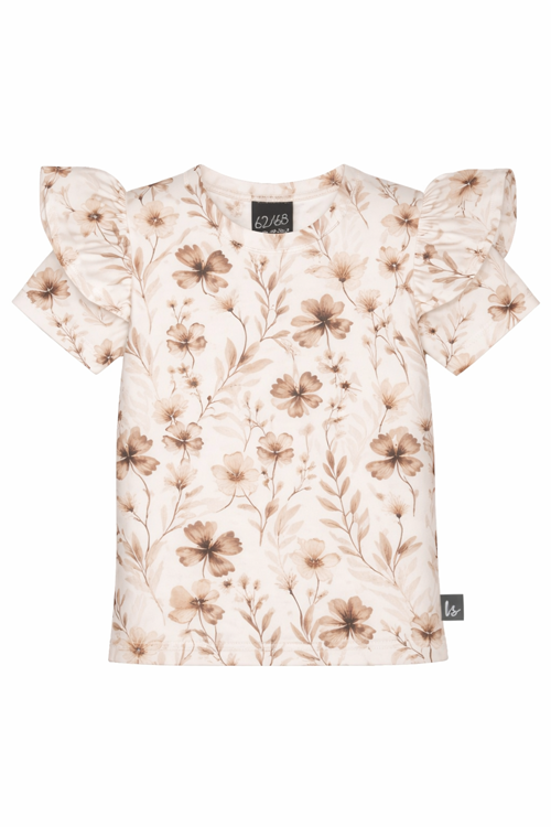 Ruffle t-shirt dream sepia