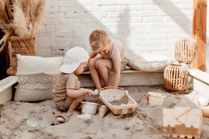 Short with pockets rib jersey sand