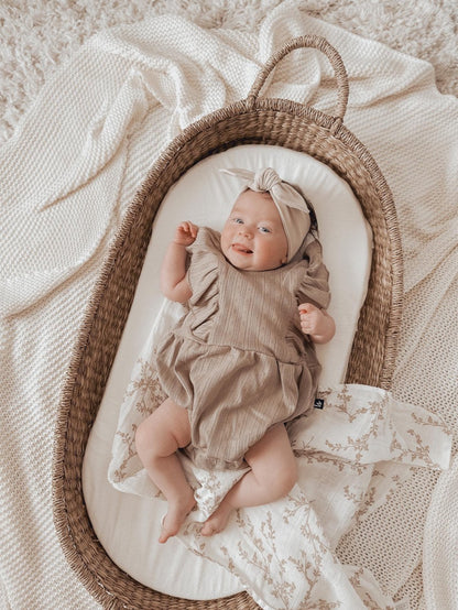 Summer ruffle playsuit pointelle (beige)