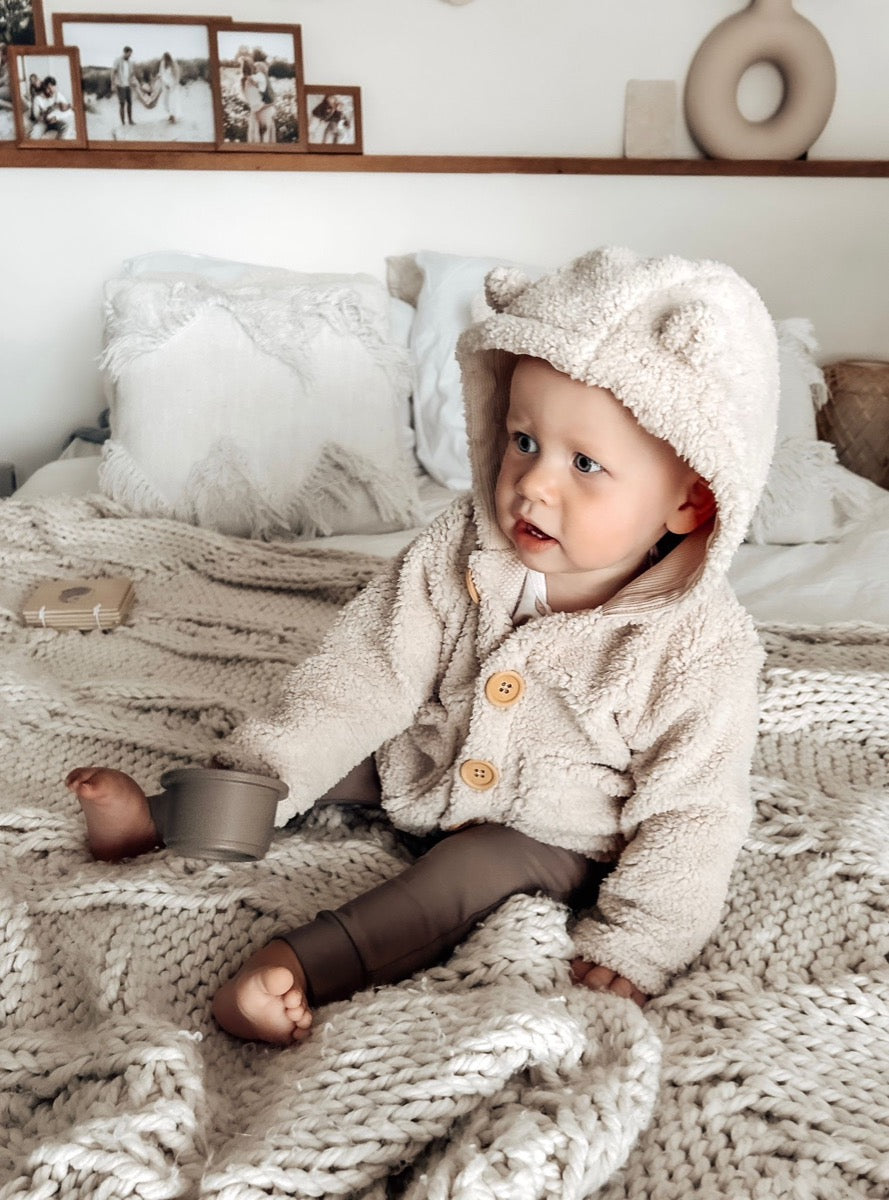 Teddyjacke Sand