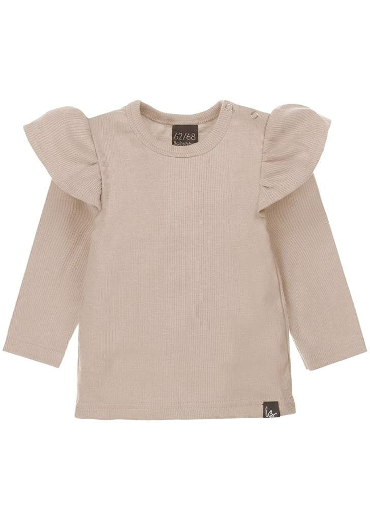 Ruffle longsleeve almond