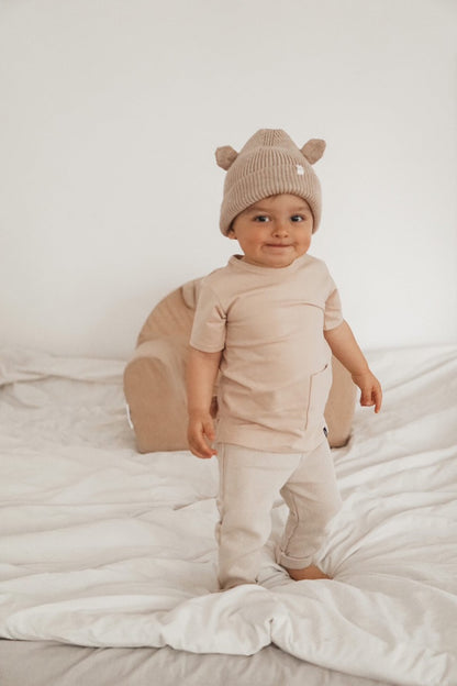 Long back t-shirt rib (sand)