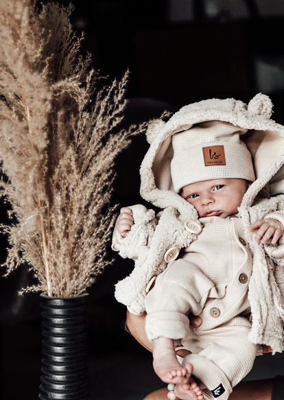 Wafel beanie sand newborn